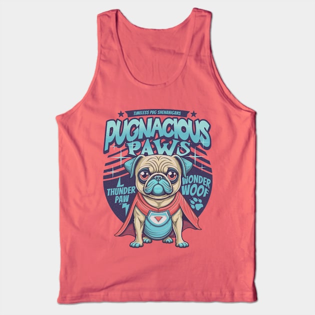 Pugnacious Paws Graphic T-Shirt for Dog Lovers Tank Top by Dark Planet Tees